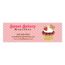 Strawberry and Cream Cupcake Mini Business Cards
