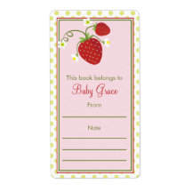 Strawberry Bookplate Personalized Shipping Label