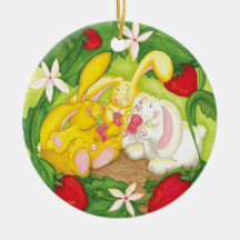 Strawberry Bunny Tea / Ornament