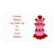 Strawberry cake business cards
