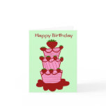 Strawberry cake, Happy Birthday card