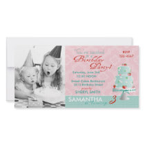 Strawberry Cake Invitation Photo Card
