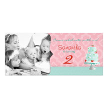 Strawberry Cake Tall Invitation Card