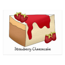 Strawberry Cheesecake Recipe Card Post Cards