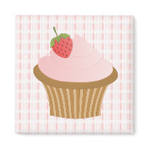 Strawberry Chocolate Cupcake Refrigerator Magnets