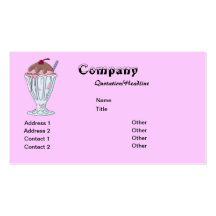 Strawberry Chocolate Sundae Business Card Template