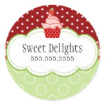 Strawberry Cupcake Bakery Cake Box Seals stickers
