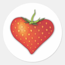 Strawberry Heart Stickers