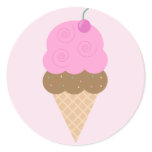 Strawberry Ice Cream Cone Stickers