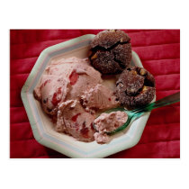 Strawberry ice cream postcards
