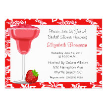 Strawberry Margarita Bridal Shower Invitation