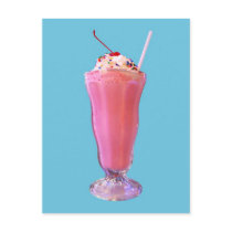 Strawberry Milkshake Post Card