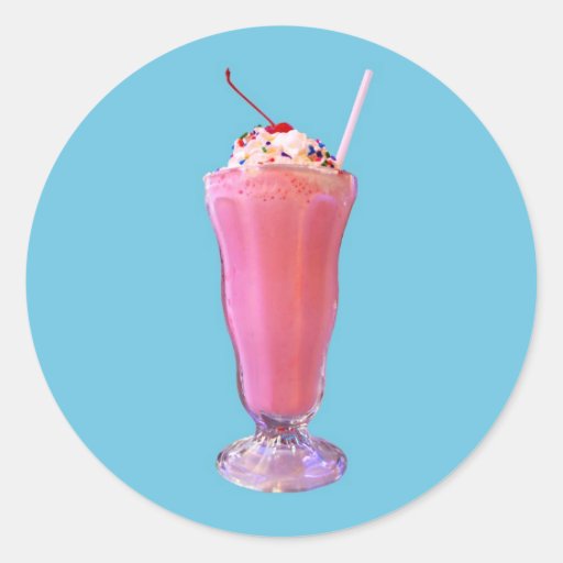 Strawberry Milkshake Round Stickers