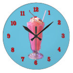 Strawberry Milkshake Round Wallclock