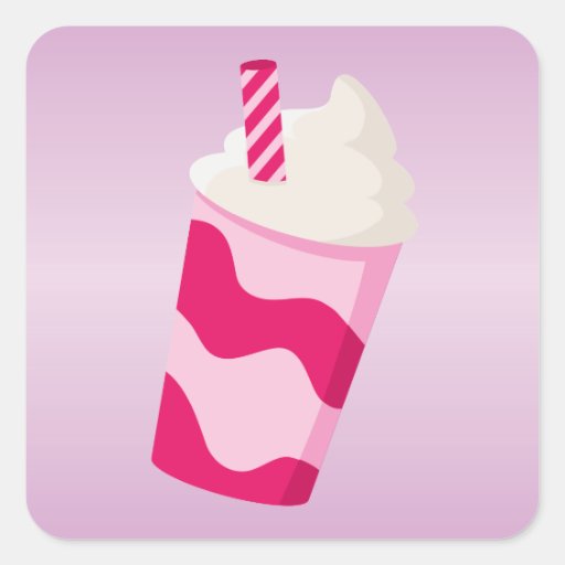 Strawberry Milkshake Square Sticker
