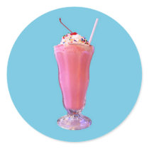 Strawberry Milkshake Round Stickers