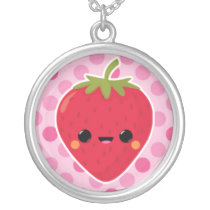 Strawberry on Pink Polka Dots