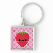 Strawberry on Pink Polka Dots