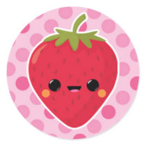 Strawberry on Pink Polka Dots