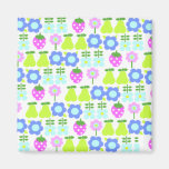 strawberry pear flower. refrigerator magnet