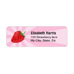 Strawberry pink sunburst return address labels