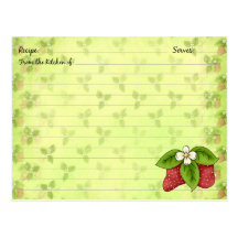 Strawberry Recipe Cards Post Card