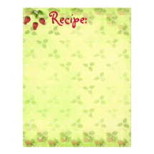 Strawberry Recipe Paper Letterhead Template