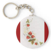 Strawberry set key chain