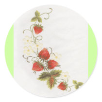 Strawberry set round stickers