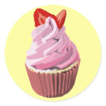 Strawberry swirl round sticker