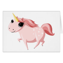 Strawberry the Pink Unicorn Greeting Card