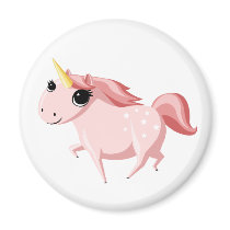 Strawberry the Pink Unicorn Fridge Magnets