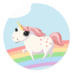 Strawberry the Unicorn Round Stickers