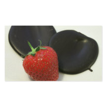 Strawberry with dark Valrhona chocolate Business Card Templates