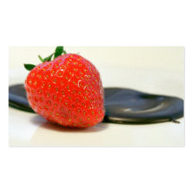 Strawberry with dark Valrhona chocolate Business Card Templates