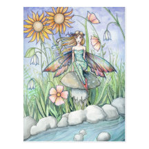 Stream of Magic Fairy Postcard by Molly Harrison