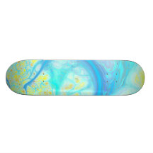 Streams of Joy – Cosmic Aqua & Lemon Skate Board