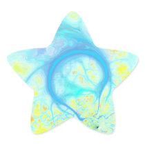 Streams of Joy – Cosmic Aqua & Lemon Star Sticker