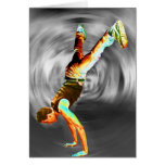 Street Dancing, Grey/Black Background Greeting Card