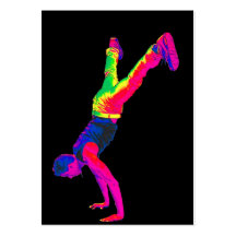 Street Dancing - Multi-Colour, Black Back Business Cards