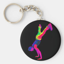 Street Dancing - Multi-Colour, Black Back Key Chains