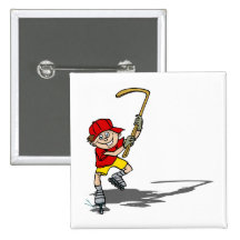 Street Hockey kid Pins