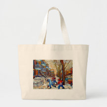 Street Hockey with 3 boys Canvas Bag