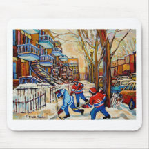 Street Hockey with 3 boys Mousepads
