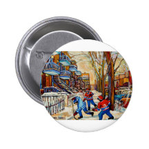Street Hockey with 3 boys Pin