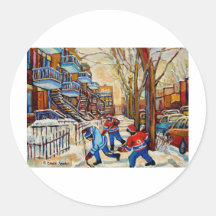 Street Hockey with 3 boys Sticker