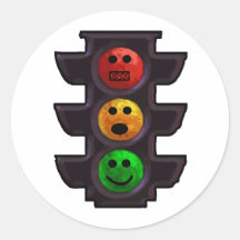 Street Light Moods Round Stickers