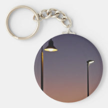 Street lights in city key chains