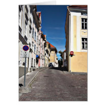 Street Scene Estonia Greeting Cards