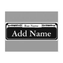 Street Sign Blank, Add Name, Rue Name Post Cards